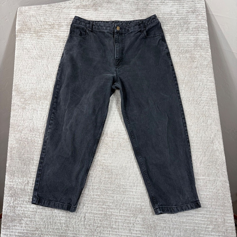 Lucy & Yak Organic Cotton Jeans Washed Black High Waisted Straight Leg W34/R